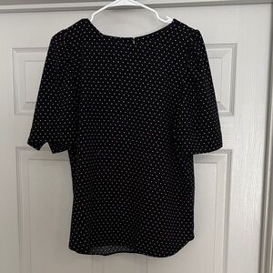 LOFT Black and White Polkadot Blouse